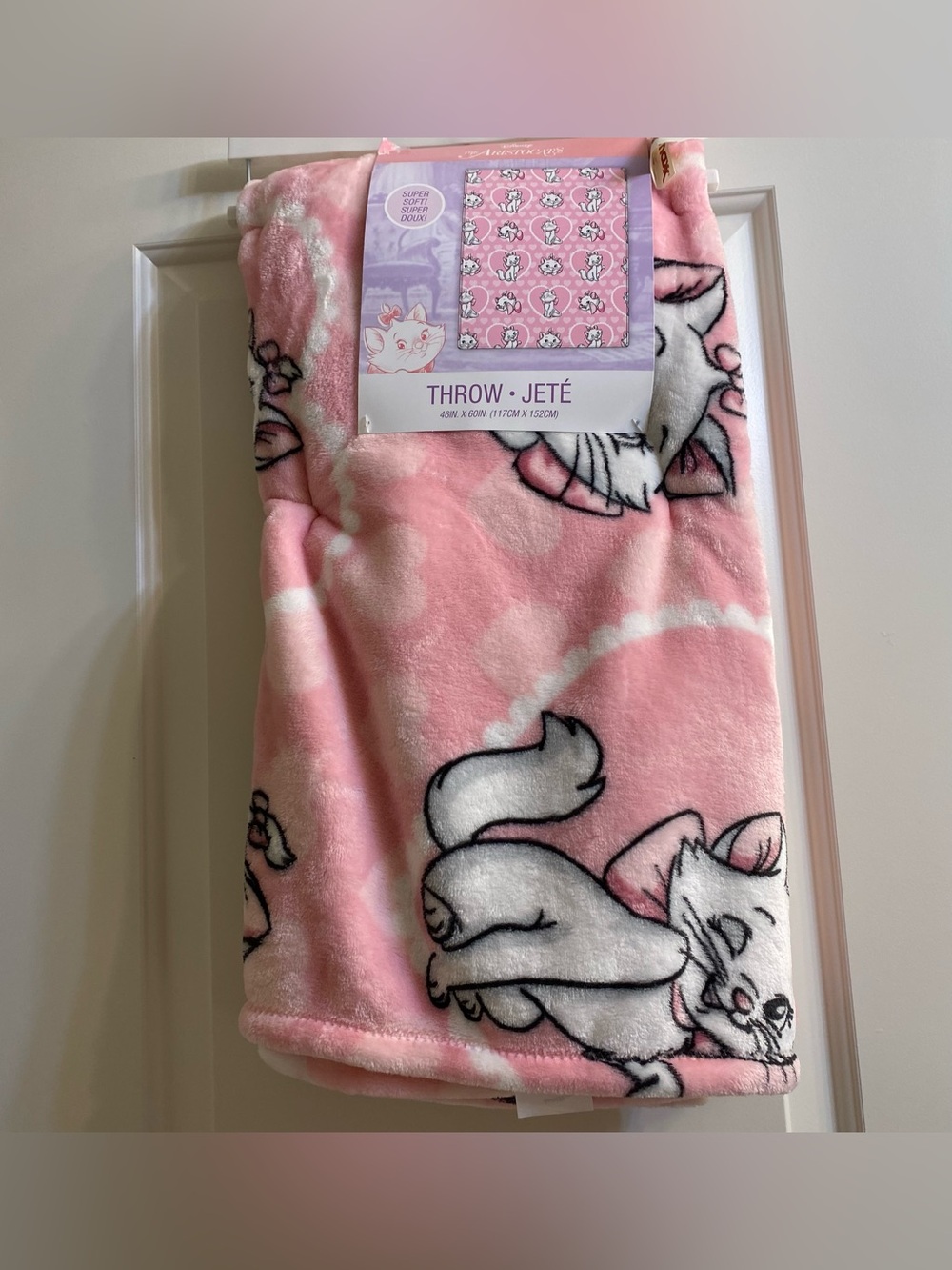 The Arostocats❤️ Marie ❤️Super Soft Throw Blanket pink 46x60” NWT